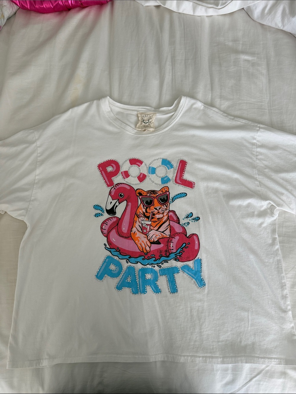 Fantastic Fawn White Tee with Teal Logo